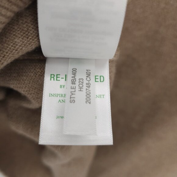 NWT J CREW 100% Cashmere Classic-Fit Crewneck Sweater HEATHER CAMEL Size MEDIUM - Picture 8 of 8